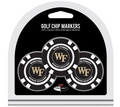 Wake Forest University Golf Ball Chip Markers 3-Count