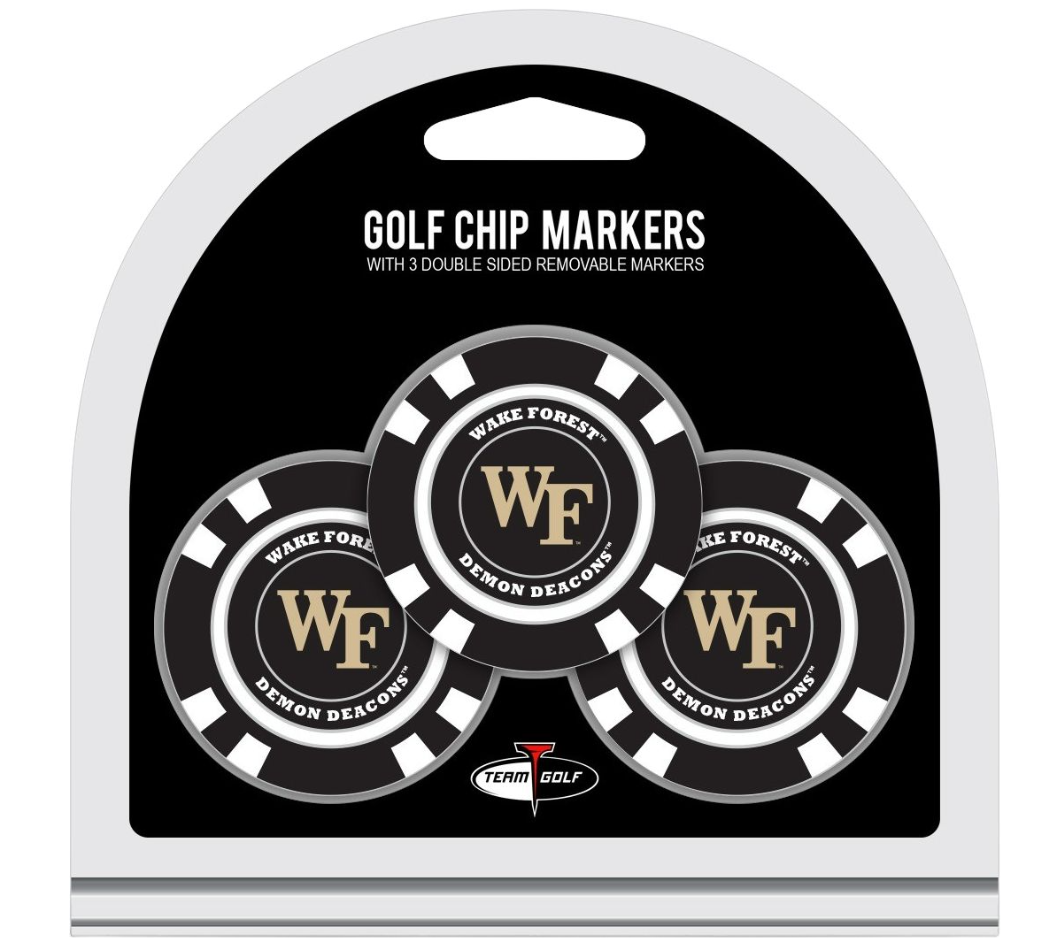 Wake Forest University Golf Ball Chip Markers 3-Count